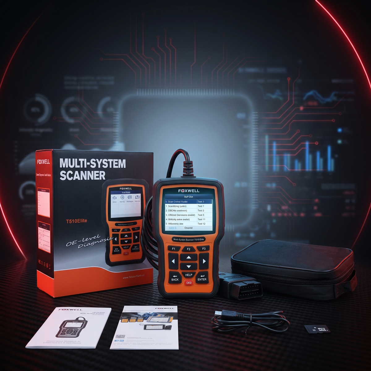 FOXWELL NT510 Elite – Пълна Автодиагностика с Всички Сервизни Функции - За 1 Марка По Избор