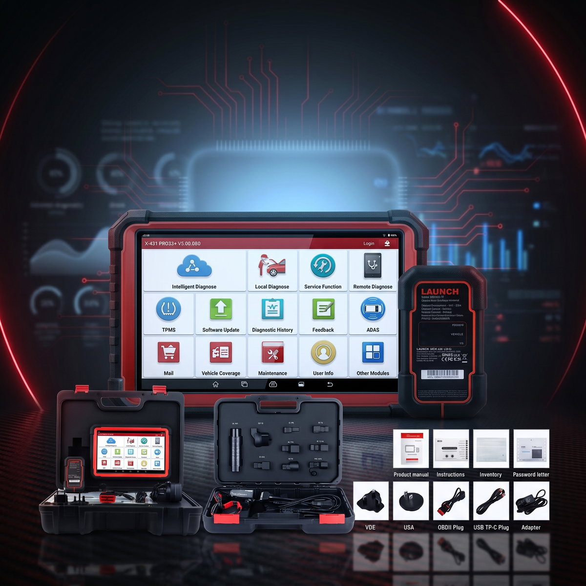 LAUNCH X431 PRO3S+ V5.0 – Професионална Автодиагностика - ECU Кодиране - 55+ Сервизни Функции - CAN FD и DoIP